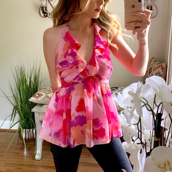 Boston Proper Tops - Boston Proper Floral Halter Top